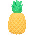 Ananas, lateksowa zabawka z dźwiękiem, 14 cm