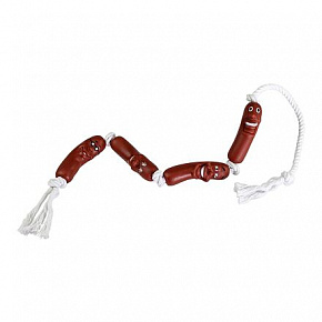 Winylowe kiełbaski na bawełnianej linie 78 cm HipHop Dog