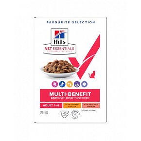 HILLS VE Feline Multi Benefit Adult Chicken/Salmon/Multipack SASZETKA 1 opak./12x85 g NOWY