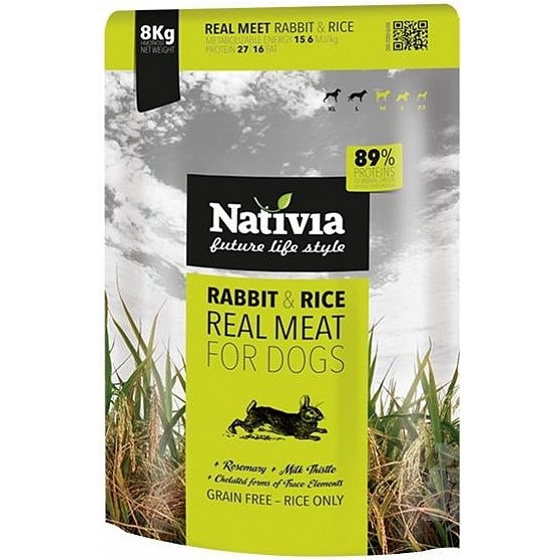 NATIVIA Dog Real Meat Rabbit & Rice 8 kg + DOSTAWA GRATIS