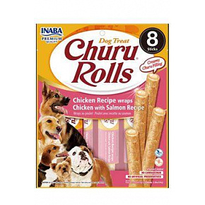 Przysmak Inaba Churu Rolls dog Kurczak z łososiem 8 sztuk 96 g