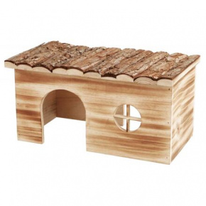 Natural Living drewniany domek GRETE dla świnek morskich, 2 wejścia, 35 x 18 x 20 cm