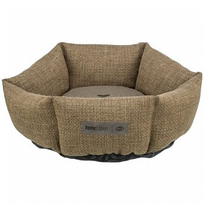 VIVIANA okrągłe aksamitne legowisko, o 50 cm, brązowe