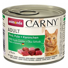 ANIMONDA puszka CARNY Adult - wołowina, indyk, królik 200g