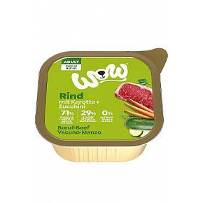 WOW Pasztet dla psa Adult wołowina z marchewką 150g