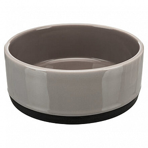 Ceramiczna miska z gumowym brzegiem, szara