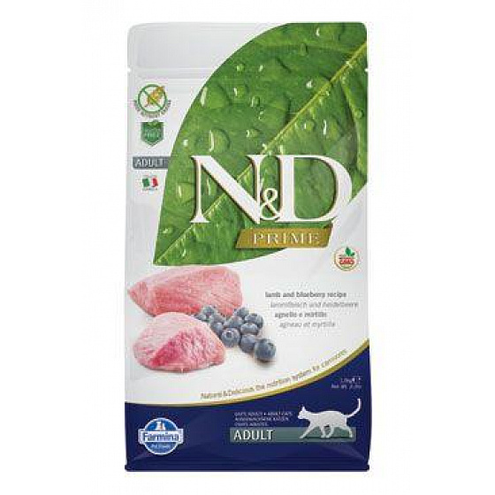 N&D PRIME CAT Adult Jagnięcina & Borówka 1,5kg