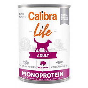 Calibra Dog Life konserwa.Dorosły dzik z żurawiną. 400g Calibra Dog Life konserwa.Dorosły dzik z żurawiną. 400g