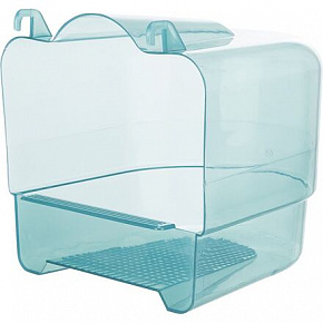 Plastowa łazienka półokrągła przezroczysta 15x16x17 cm