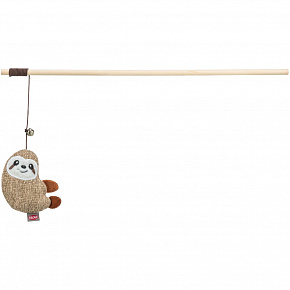 Wędka z leniwcem, kocimiętka, 38 cm, plusz/drewno Wędka z leniwcem, kocimiętka, 38 cm, plusz/drewno