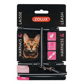 Szelki dla kota z smyczą 1,2m czarne Zolux Szelki dla kota z smyczą 1,2m czarne Zolux
