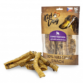 KIDDOG 100% Natural Snack, tchawica jagnięca (krtań) 10 - 12 cm / 100 g