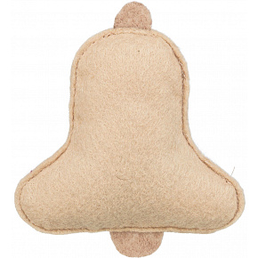 Dzwoneczek świąteczny z kocimiętką, 9.5 cm, filc, beżowa