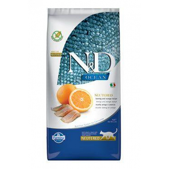 N&D OCEAN CAT NEUTERED Adult Śledź & Pomarańcza 5kg