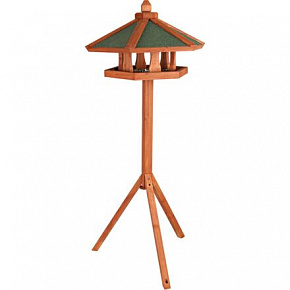 NATURA zewnętrzny karmnik z daszkiem, na trójnogu 1,45 m, 65 x 46 cm, drewno sosnowe, brązowy
