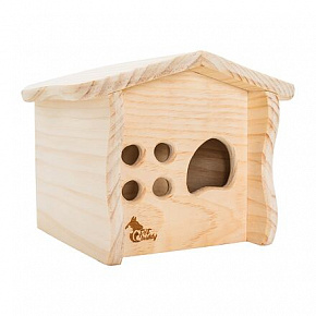 PetBuddy domek naturalny, 20 x 18.5 x 16.5 cm, drewno sosnowe