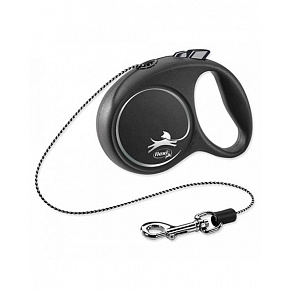 Smycz FLEXI Black Design XS linka 3m/8kg srebrna