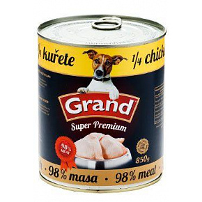 GRAND Dog konserwa. SuperPremium 1/4 kurczaka 850g