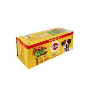 Pedigree saszetka Adult mięso.wybór z kapustą.w soku 40x100g