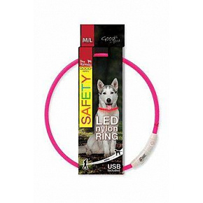 Obroża DOG FANTASY świetlna USB różowa 65cm 1szt Obroża DOG FANTASY świetlna USB różowa 65cm 1szt