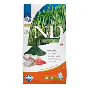 Farmina N&D cat SPIRULINA (GF) kitten, śledź 1,5 kg