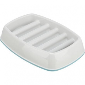 Miska do wolnego karmienia, wzór kratka, 0,25l/21 ×14 cm, plastik/TPR, szara