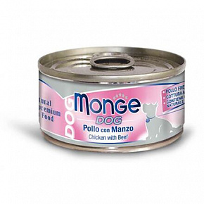 MONGE DOG NATURAL kurczak z wołowiną dla psów 95 g