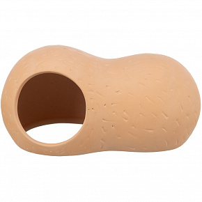 Ceramiczny domek "orzeszek" dla myszy, chomika, 2 otwory, 21 x 10 x 11 cm, terakota Ceramiczny domek "orzeszek" dla myszy, chomika, 2 otwory, 21 x 10 x 11 cm, terakota