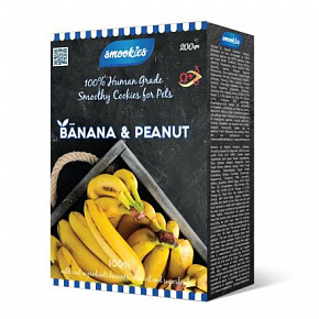 SMOOKIES Premium BANANA - bananowe ciasteczka 100% human grade, 200g SMOOKIES Premium BANANA - bananowe ciasteczka 100% human grade, 200g