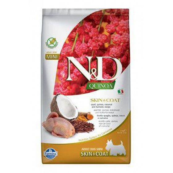 N&D Quinoa DOG Skin & Coat Przepiórka & Kokos Mini 2,5kg