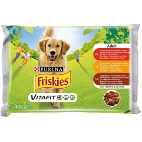 Nestlé Friskies dog Adult Multipack wołowina&kurczak&jagnięcina saszetka 4x85 g