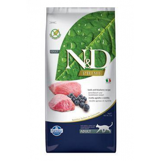 N&D PRIME CAT Adult Jagnięcina & Borówka 10kg