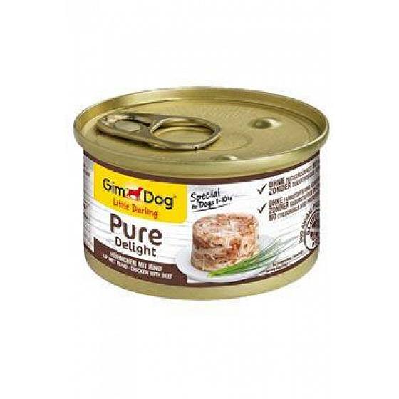 GimDog Pure Delight konserwa. kurczak z wołowiną 85g
