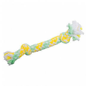 Miękka pleciona hantla, 2 węzły, 20 cm, pistacjowa, żółta, biała, HipHop Dog PLUSH