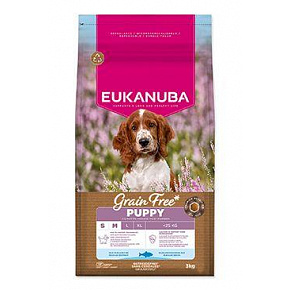 Eukanuba Dog GF Puppy Small&Medium bogaty w Oc.Ryba 3kg