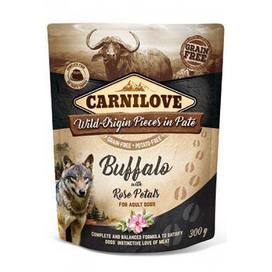 Carnilove Dog Pouch Pasztet Bawół & Płatki Róż 300g
