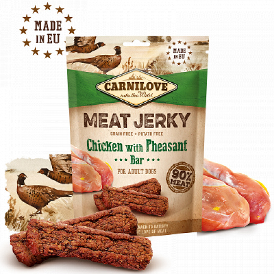 Carnilove Dog Jerky Kurczak z Bażantem Baton 100g