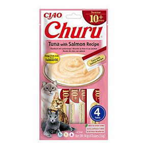 Churu Cat Senior 10+ Tuńczyk z Łososiem Przepis 4x14g