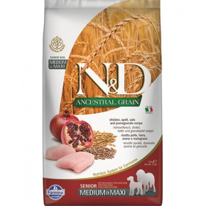 Farmina N&D dog AG senior medium & maxi, kurczak, orkisz, owies i granat 2,5 kg