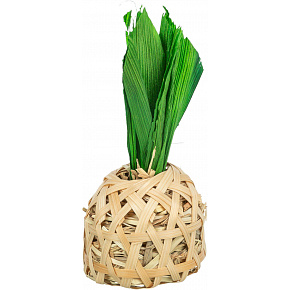 Ananas, zabawka dla gryzoni, bambus, liście kukurydzy, siano, 6,5 × 14 cm