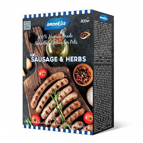 SMOOKIES Premium SAUSAGE - kiełbaskowe ciasteczka 100% human grade, 200g SMOOKIES Premium SAUSAGE - kiełbaskowe ciasteczka 100% human grade, 200g