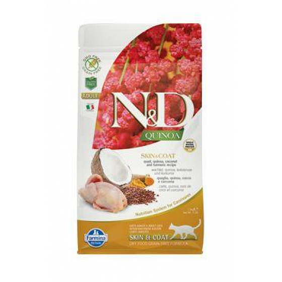 N&D Quinoa CAT Skin & Coat Przepiórka & Kokos 1,5kg