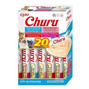 Przysmak Inaba Churu cat Tuńczyk z owocami morza 4 smaki 20 tub 280 g Przysmak Inaba Churu cat Tuńczyk z owocami morza 4 smaki 20 tub 280 g