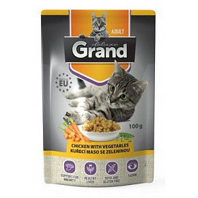GRAND Cat saszetka Deluxe Adult kurczak z warzywami.100g