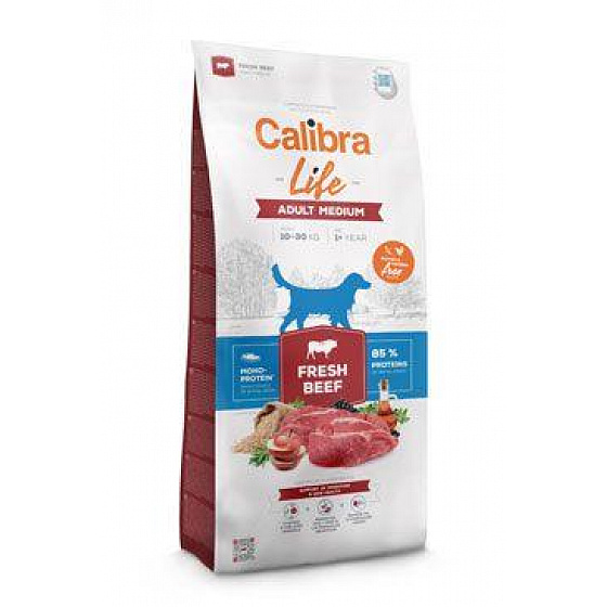Calibra Dog Life Adult Medium Świeża Wołowina 12kg