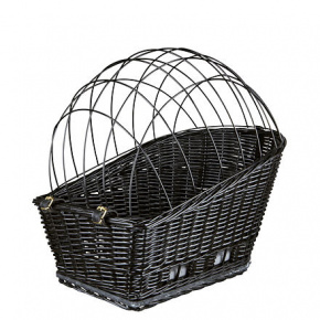 Kosz wiklinowy na bagażnik rowerowy - czarny 35x49x55 cm (max. 8kg)