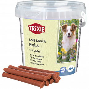 Soft Snack Happy Rolls - pałeczki z łososiem, wiaderko 500 g Soft Snack Happy Rolls - pałeczki z łososiem, wiaderko 500 g