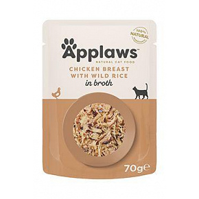 Applaws Cat saszetka Adult Broth kurczak.piersi z dziczyzną.ryż 70g
