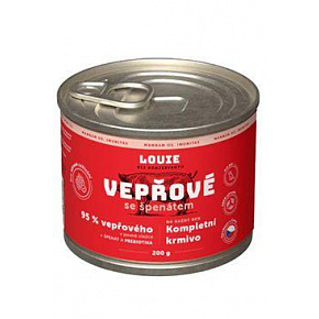 Louie Dog konserwa. Wieprzowina ze szpinakiem i prebiotykami 200g