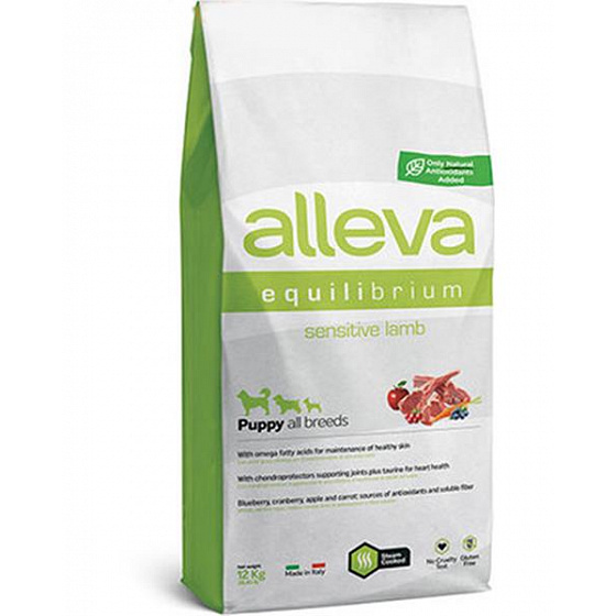 Alleva SP EQUILIBRIUM pies szczeniak wrażliwy wszystkie rasy jagnięcina 12 kg